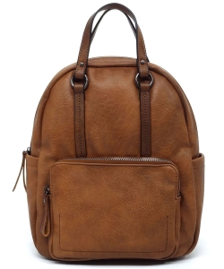 2-Tone Top Handle Backpack CJF124 BROWN